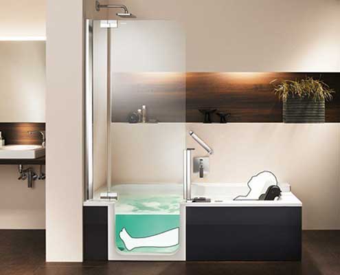 Vasca doccia con sportellocon silhouette modello Twine Line